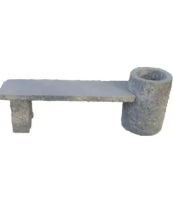 Dehner Granit-Gartenbank Flora, ca. B130/H45/T30 cm, grau