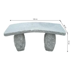 Dehner Granit-Gartenbank, gebogen, 2-Sitzer
