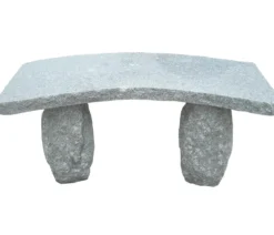 Dehner Granit-Gartenbank, gebogen, 2-Sitzer