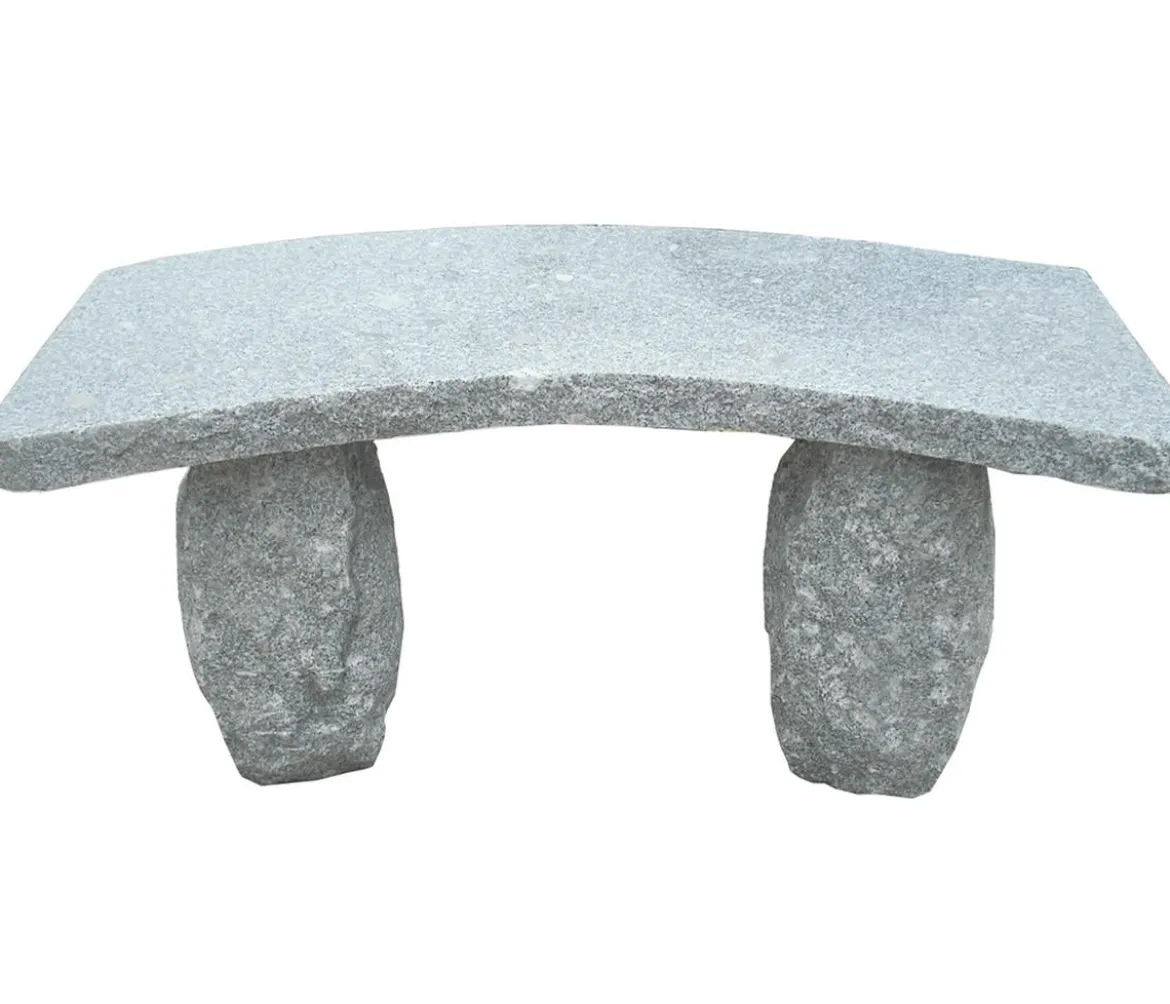 Dehner Granit-Gartenbank, gebogen, 2-Sitzer