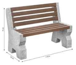 Dehner Granit-Gartenbank, 2-Sitzer, ca. B114/H75/T52 cm