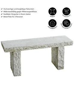 Dehner Granit-Gartenbank, 2-Sitzer