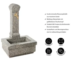 Dehner Granit-Gartenbrunnen Linz, ca. B62/H100/T46 cm