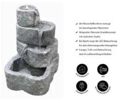 Dehner Granit-Gartenbrunnen Wasserfall, ca. H65 cm