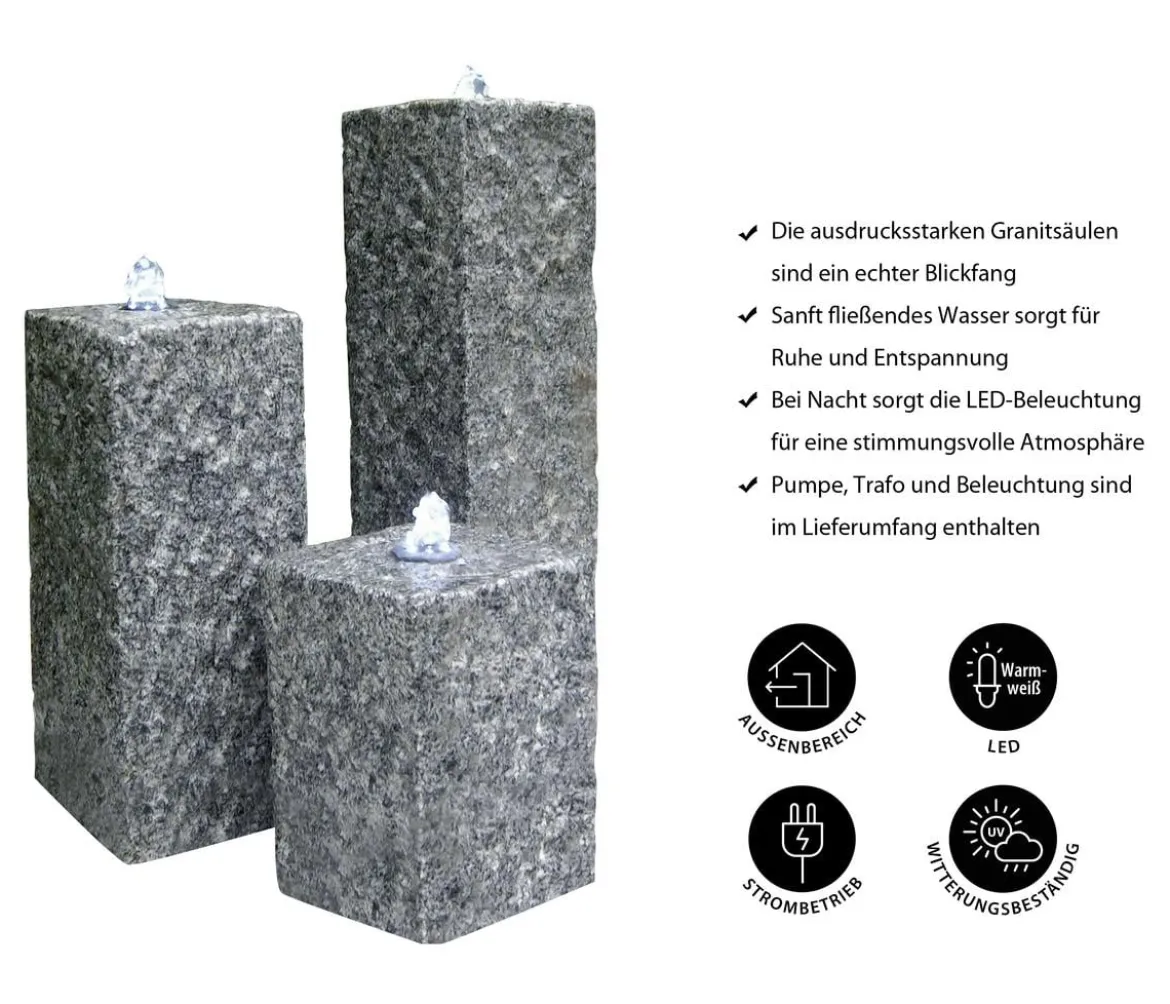 Dehner Granit-Gartenbrunnen Nizza, ca. H25,35,45 cm