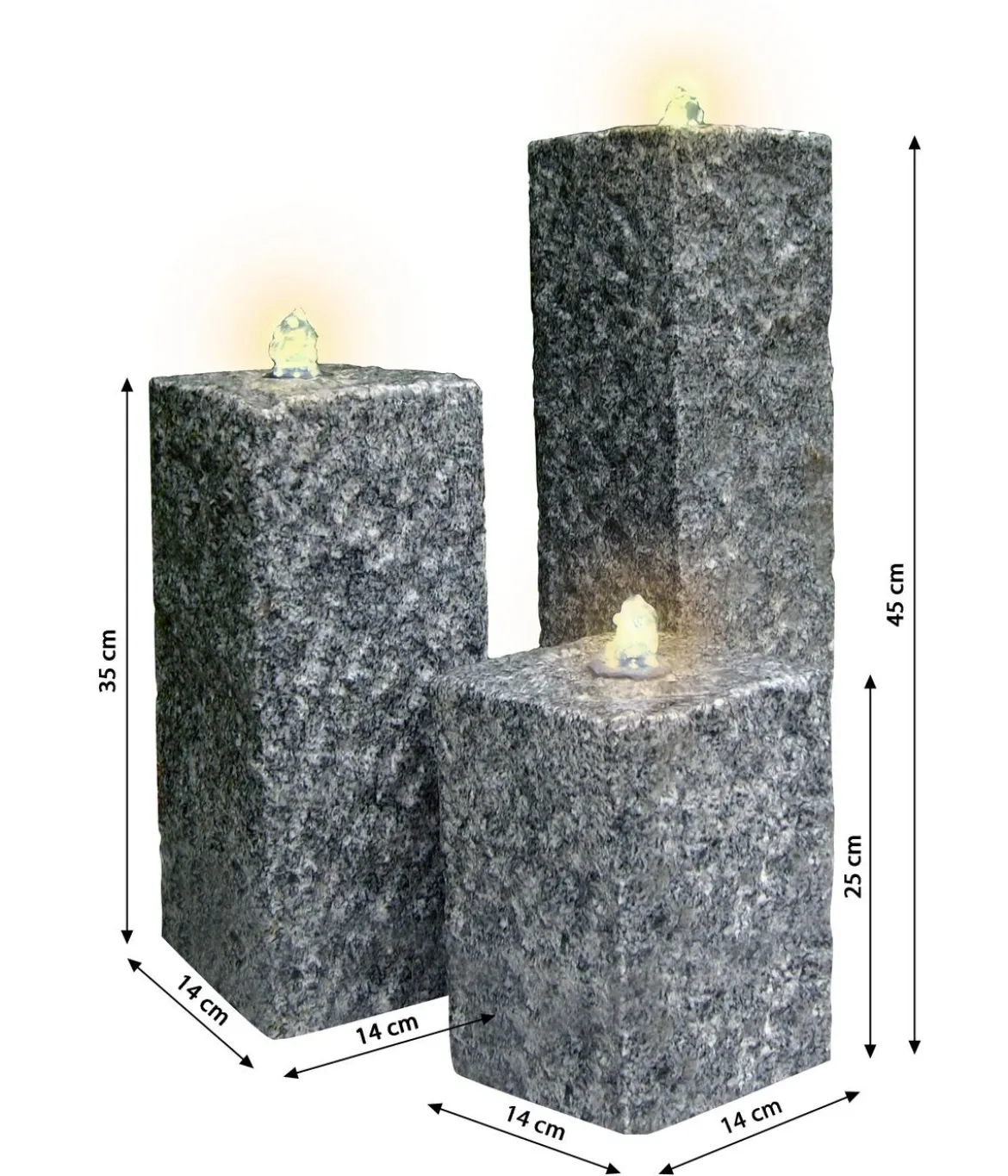 Dehner Granit-Gartenbrunnen Nizza, ca. H25,35,45 cm