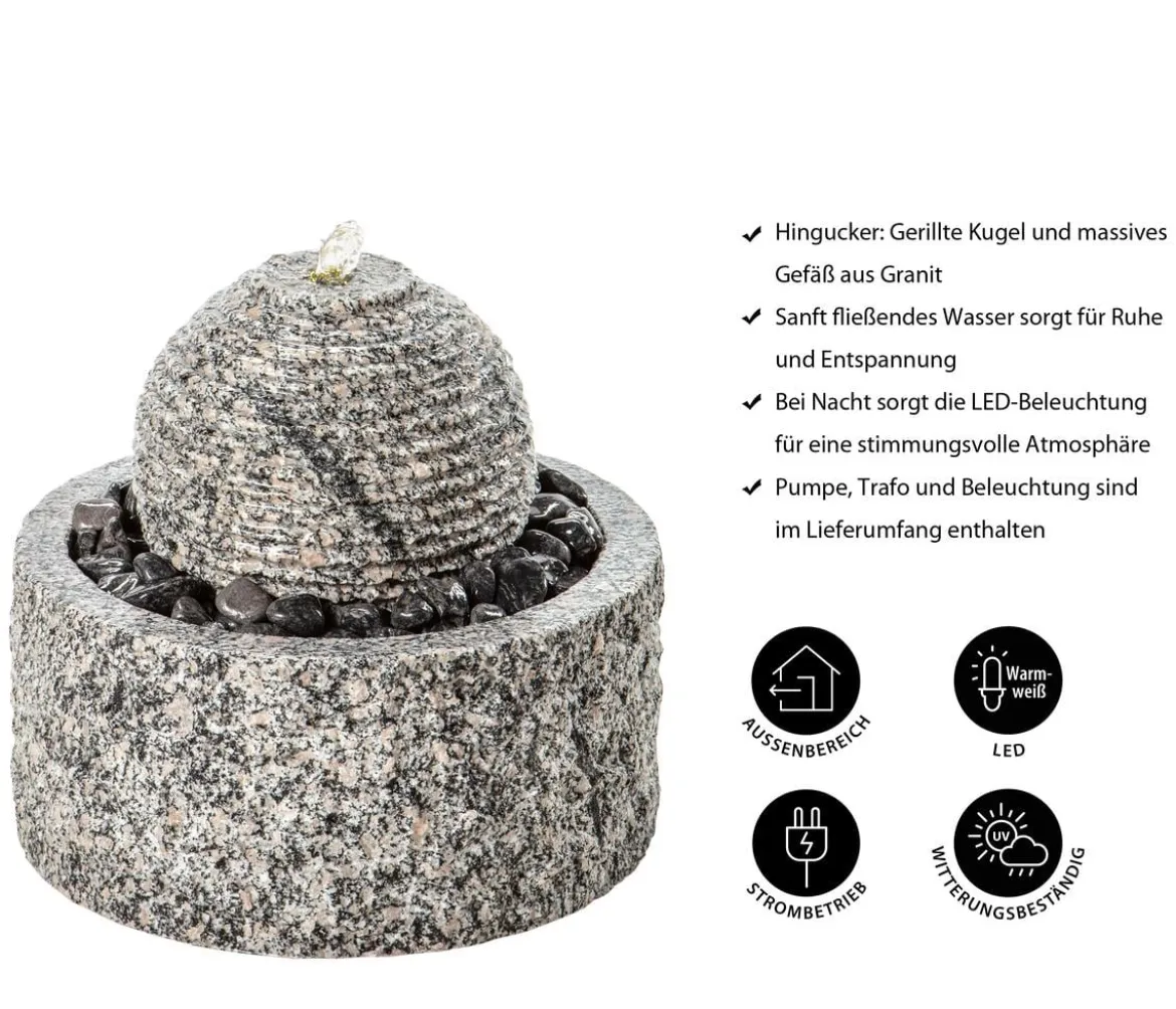 Dehner Granit-Gartenbrunnen Bern, ca. Ø42/H45 cm
