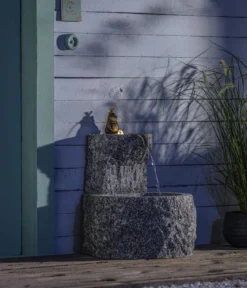 Dehner Granit-Gartenbrunnen Froschkönig, ca. Ø50/H55 cm