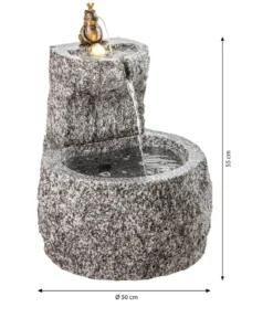 Dehner Granit-Gartenbrunnen Froschkönig, ca. Ø50/H55 cm