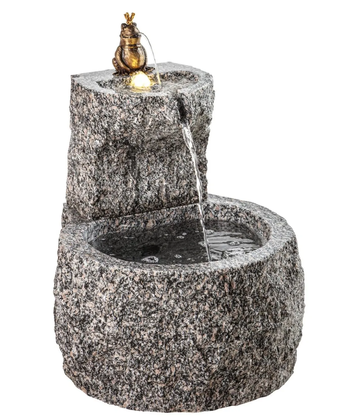 Dehner Granit-Gartenbrunnen Froschkönig, ca. Ø50/H55 cm