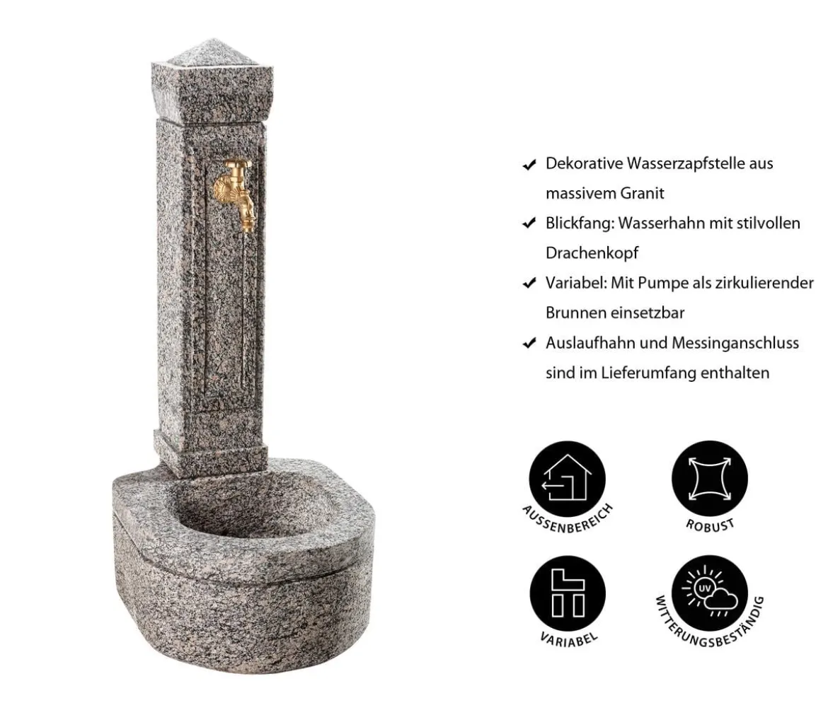 Dehner Granit-Gartenbrunnen Berlin, ca. H110 cm