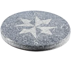 Dehner Granit-Kompassstein, schwarz/grau, ca. Ø40/4 cm