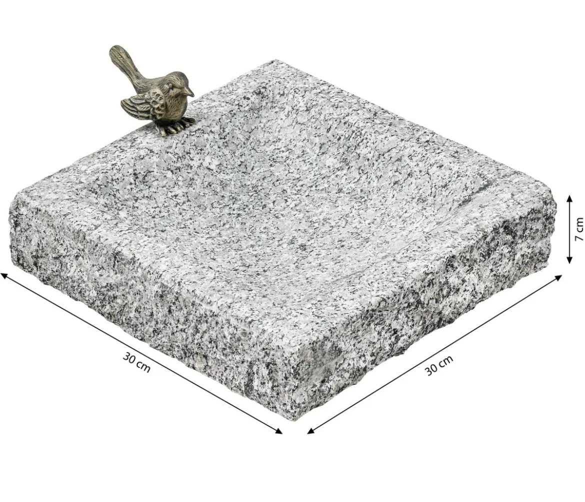 Dehner Granit-Vogeltränke, ca. B30/H7/T30 cm