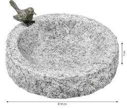 Dehner Granit-Vogeltränke, ca. Ø30/H7 cm