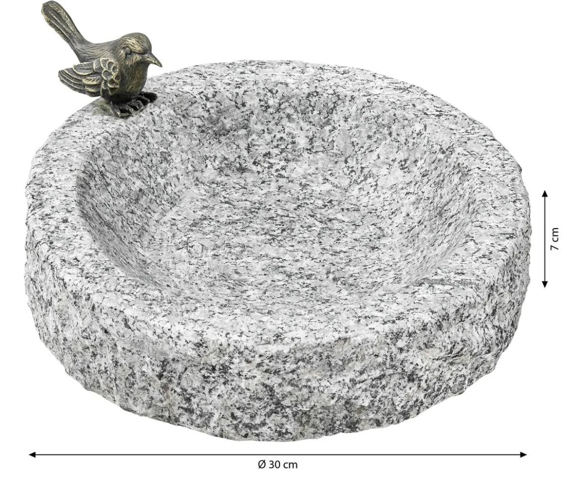 Dehner Granit-Vogeltränke, ca. Ø30/H7 cm