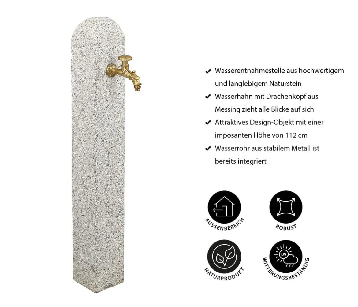 Dehner Granit-Wasserzapfsäule, ca. B15/112/T15 cm