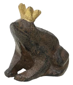 Dehner Gusseisen-Froschkönig, ca. B6,5/H6,5/T5,5 cm, braun-gold