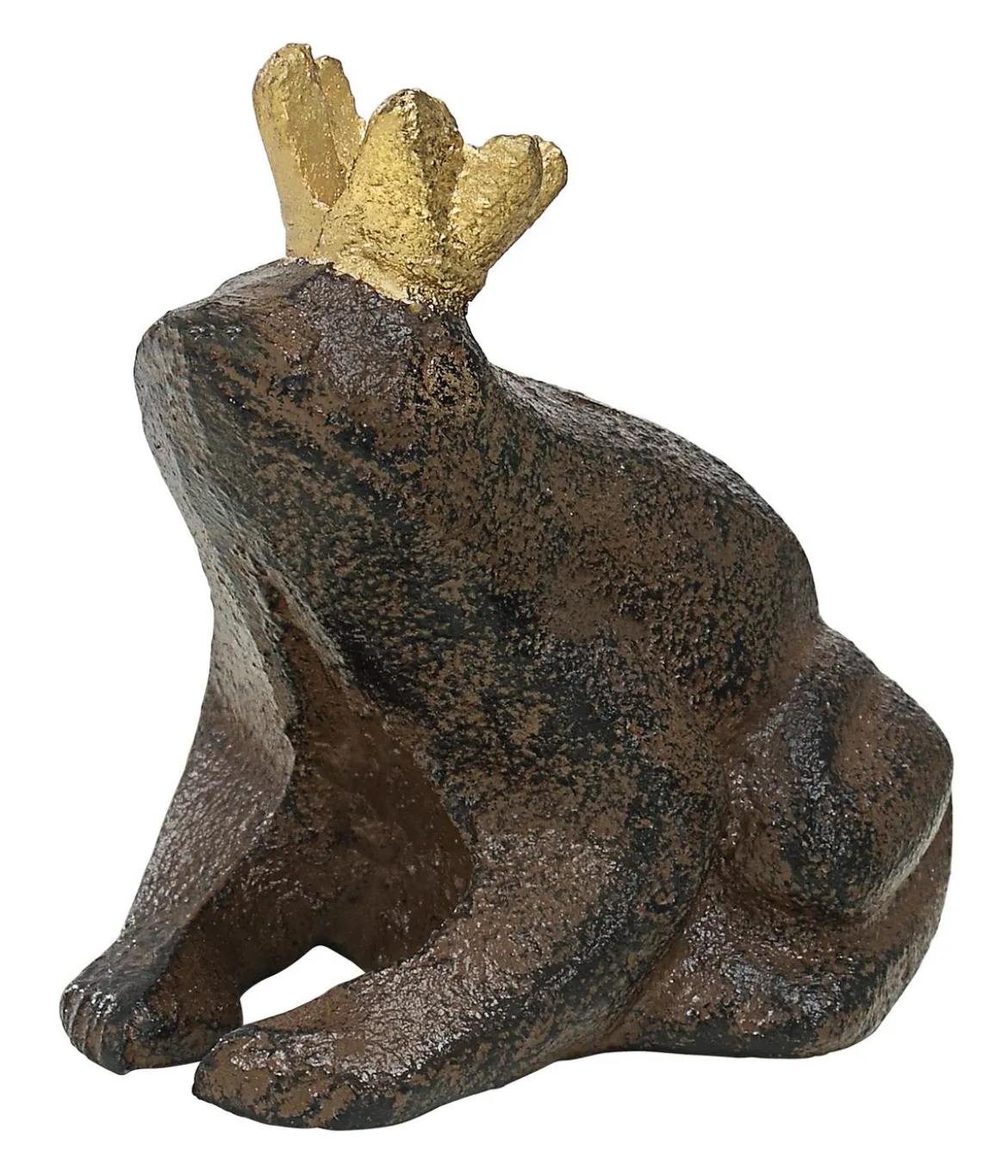Dehner Gusseisen-Froschkönig, ca. B6,5/H6,5/T5,5 cm, braun-gold