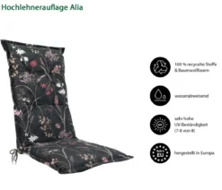 Dehner Hochlehnerauflage Alia, ca. B50/H6/T123 cm