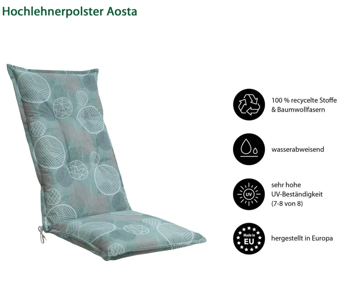 Dehner Hochlehnerauflage Aosta, ca. B50/H6/T123 cm