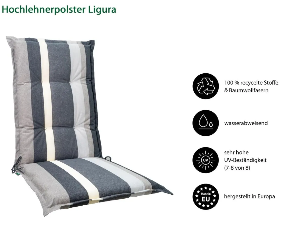Dehner Hochlehnerauflage Ligura, ca. B50/H6/T123 cm