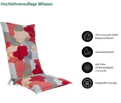 Dehner Hochlehnerauflage Milazzo, ca. B50/H6/T123 cm