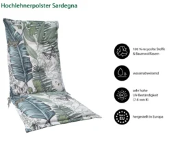 Dehner Hochlehnerauflage Sardegna, ca. B50/H6/T123 cm