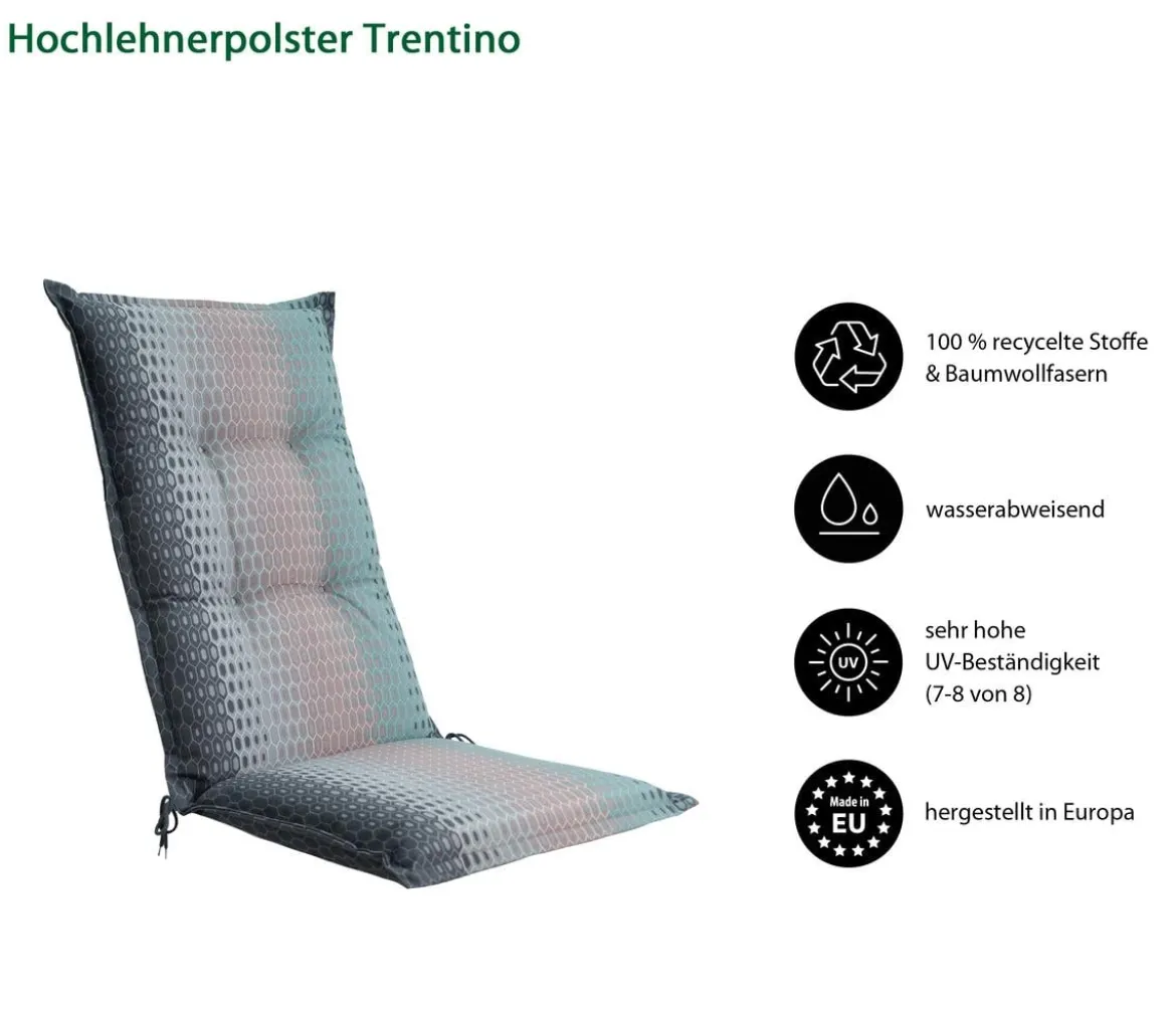 Dehner Hochlehnerauflage Trentino, ca. B50/H6/T123 cm