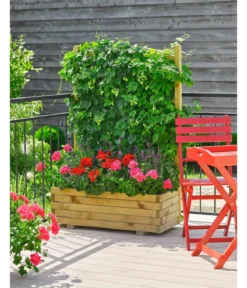 Dehner Holz-Blumenkasten mit Spalier Wachau, B90/H140/T40 cm