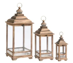Dehner Holz-Laternen-Set Marlene, 3-teilig