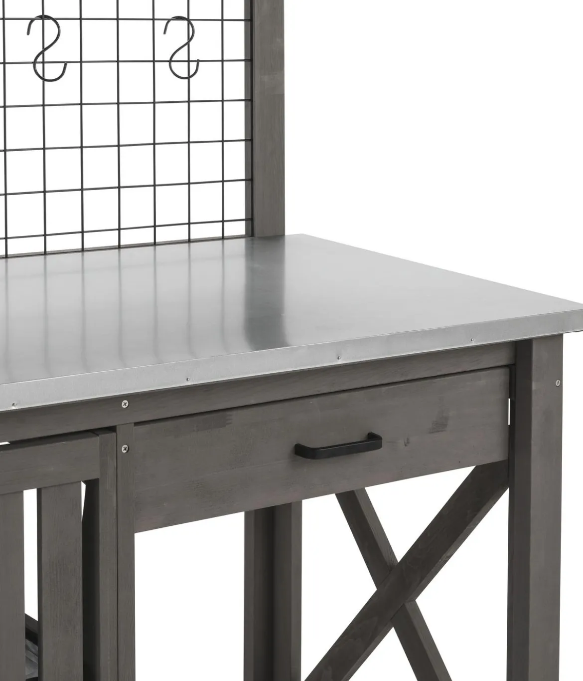 Dehner Holz-Pflanztisch Ottawa, grau, ca. B110/H134,5/T55 cm