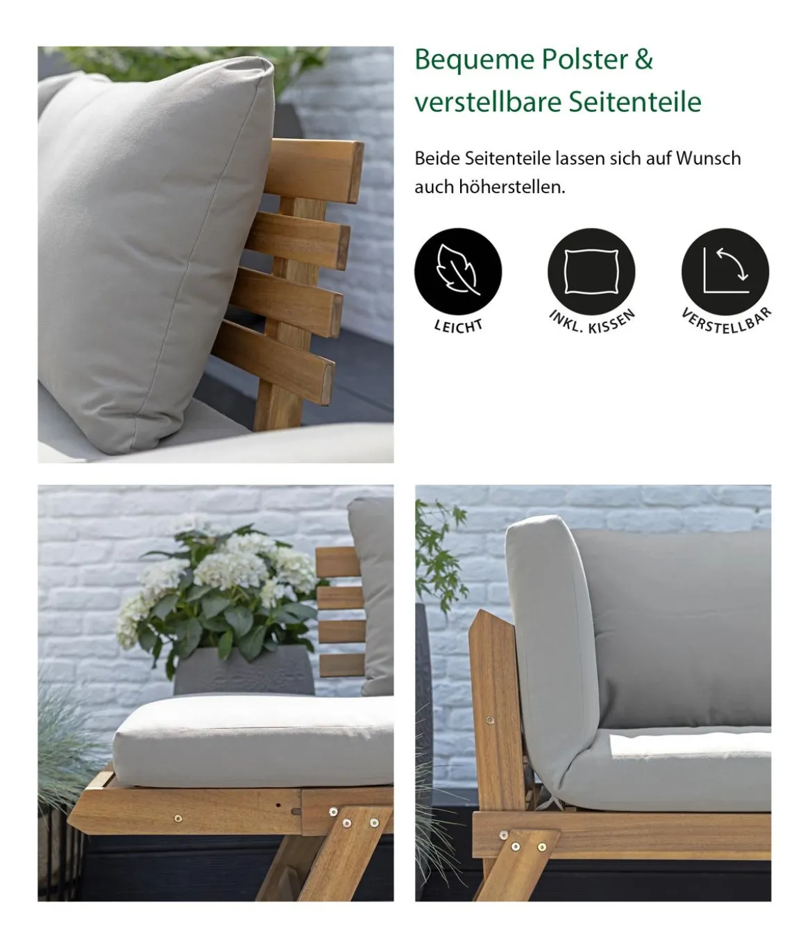 Dehner Holz-Sofa Macao