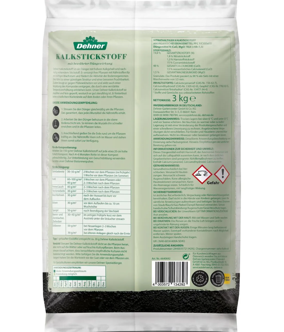 Dehner Kalkstickstoff, 3 kg