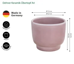 Dehner Keramik-Übertopf Ari, rosa, ca. Ø7,3 cm