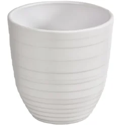 Dehner Keramik-Übertopf Banda, konisch, weiß, ca. Ø13 cm