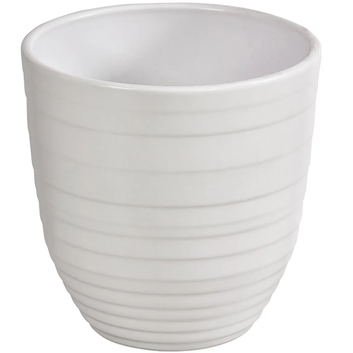 Dehner Keramik-Übertopf Banda, konisch, weiß, ca. Ø13 cm