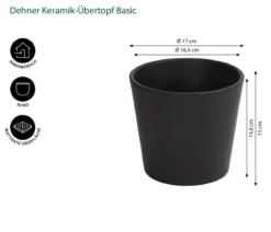 Dehner Keramik-Übertopf Basic, rund