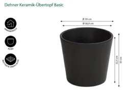 Dehner Keramik-Übertopf Basic, rund