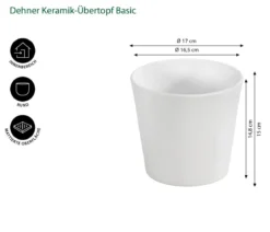 Dehner Keramik-Übertopf Basic, rund