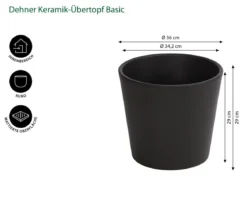 Dehner Keramik-Übertopf Basic, rund