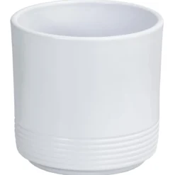 Dehner Keramik-Übertopf Elara, rund, weiß, ca. Ø12 cm