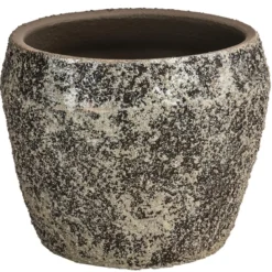 Dehner Keramik-Übertopf Godi, konisch, gold/braun, ca. Ø16 cm