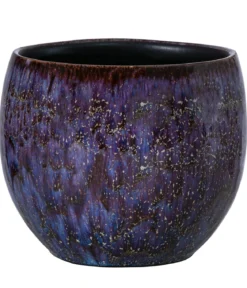 Dehner Keramik-Übertopf Joulie, bauchig, lila, ca. Ø15 cm