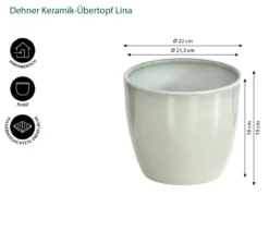 Dehner Keramik-Übertopf Lina, rund