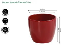 Dehner Keramik-Übertopf Lina, rund
