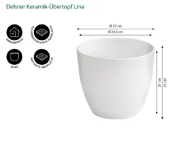 Dehner Keramik-Übertopf Lina, rund