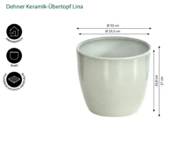 Dehner Keramik-Übertopf Lina, rund