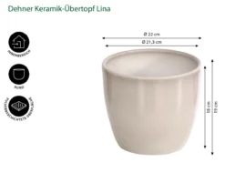 Dehner Keramik-Übertopf Lina, rund