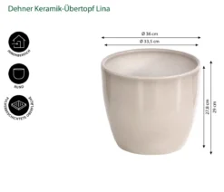 Dehner Keramik-Übertopf Lina, rund