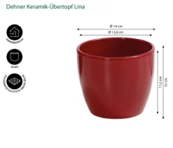 Dehner Keramik-Übertopf Lina, rund